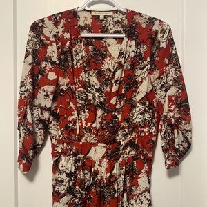 Floral ¾ length sleeve dress